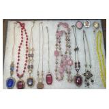 Sparkly lot of Victorian style necklaces and