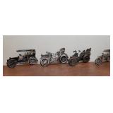 Set 4 vintage tin car plaques - great patina