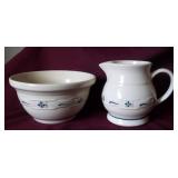 1990 Longaberger Pottery Woven Traditions Blue 8"