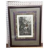 Framed art hunting print