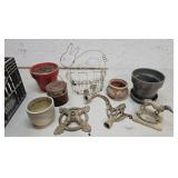 Planters, basket, lamp parts