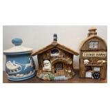 3 cookie jars - a few flake spots