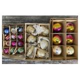 3 boxes vintage Christmas ornaments