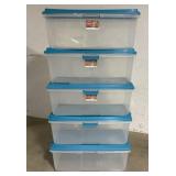 Five 113qt hi rise tubs