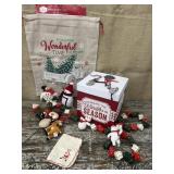 Christmas box. Fabric gift bag, vintage inspired