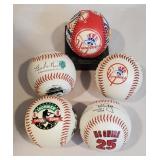5 Yankees Collector Baseballs