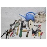 Resign rabbits, bird house, garden tools,etc