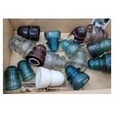 Box nice old glass insulators