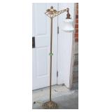 Antique Ornate Cast Iron w/ Jadeite Bridge Arm