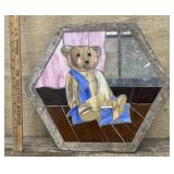 Heavy concrete, stepping stone with tile & glass