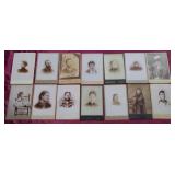 14 Victorian Cabinet Card Photos 6 1/2" x 4 1/4"