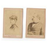 2 Antique Cabinet Cards President Grover & Mrs.