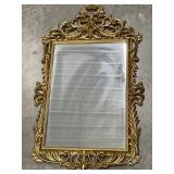 Retro plastic gold tone mirror
