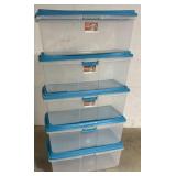 Five 113qt  tubs with lids