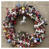 Beautiful Christmas wreath made w/ vintage wooden