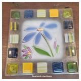 Fused art glass trivet / candy dish