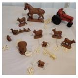 Early Auburn rubber animals & tractor - $$