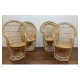 4 Doll peacock wicker chairs
