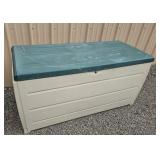 Plastic outdoor storage bin
