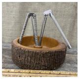 Vintage nut ball with crackers and pickers.