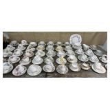Table full of misc China - Royal Albert etcï¿½