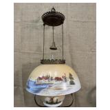Hanging Iron horse store lamp w/ original smoke