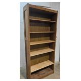 Oak open bookshelf adjustable shelves 38"12"81"