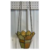 Tiffany style slag glass hanging planter