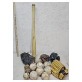 Softballs, gloves, bat