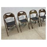 4 wooden folding chairs