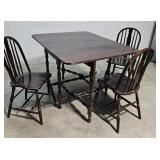 Drop leaf table 3 chairs 36"47"31"