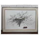 3 piece of art - Framed art apple tree approx.
