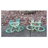 Pair Vintage Welded Horseshoe Frog Garden