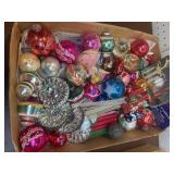 Box lot of Christmas vintage ornaments