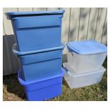 5 tubs with lids