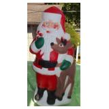 Vintage Christmas Blow Mold Light Up Santa w/