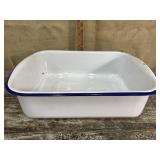 Large blue & white enamel pan