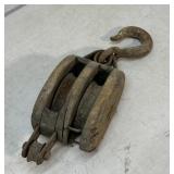 Double snatch wood pully