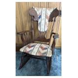 Press back oak rocker