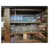 Canning jars on shelf - bring boxes