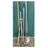 Yard tools shovels and hos