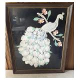 Foam(?) peacock art approx 26ï¿½x20ï¿½