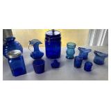 Misc blue glassware