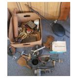 Box of vintage kitchenware - popcorn popper,