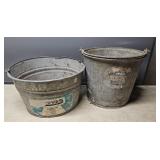 Galvanized tub and bucket