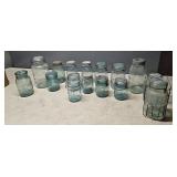 Blue canning jars