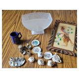 Box - miniatures, bird vase, feathered bird