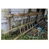 2 wood ladders