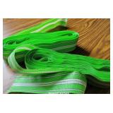 3 rolls of green plastic webbing