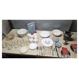 Corelle, milk glass, etc
